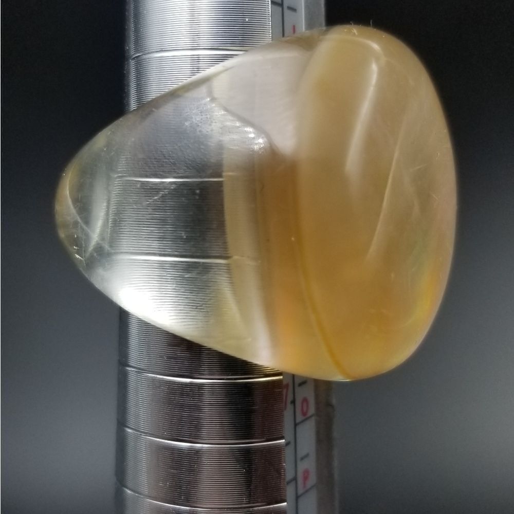 Amber melt mocha moonstone glass ring size 6. R143